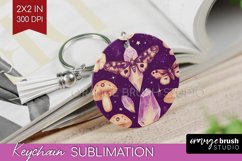 Celestial Moth Keychain PNG - Moth Keychain Sublimation Product Image 1