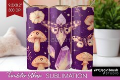 Celestial Moth Tumbler Wrap - Moth Tumbler PNG Sublimation Product Image 1