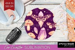 Celestial Moth Car Coaster - Moth Coaster PNG Sublimation Product Image 1