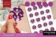 Celestial Moth Round Sticker - Moth Printable Sticker Sheet Product Image 1