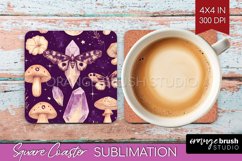 Celestial Moth Square Coaster - Moth Coaster PNG Sublimation Product Image 1