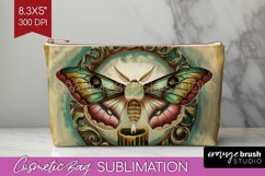 Celestial Moth Cosmetic Bag - Moth Makeup Bag PNG Product Image 1