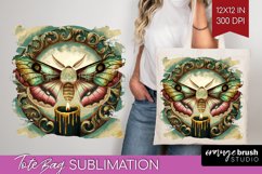 Celestial Moth Tote Bag - Moth Tote Bag PNG Sublimation Product Image 1