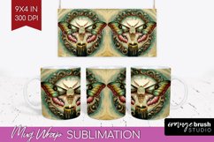 Celestial Moth Mug Wrap - Moth Mug PNG Sublimation Product Image 1