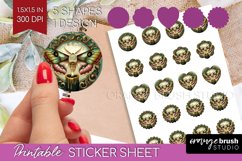 Celestial Moth Round Sticker - Moth Printable Sticker Sheet Product Image 1