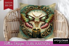Celestial Moth Pillow Sublimation - Moth Pillow Cover PNG Product Image 1