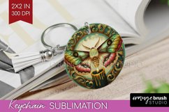 Celestial Moth Keychain PNG - Moth Keychain Sublimation Product Image 1