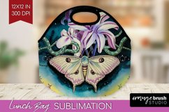 Celestial Moth Lunch Bag - Moth Lunch Bug PNG Sublimation Product Image 1