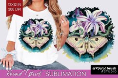 Celestial Moth Round Tshirt Background - Moth PNG Product Image 1
