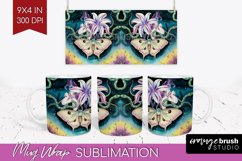 Celestial Moth Mug Wrap - Moth Mug PNG Sublimation Product Image 1