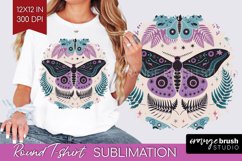 Celestial Moth Round Tshirt Background - Moth PNG Product Image 1