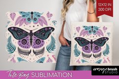 Celestial Moth Tote Bag - Moth Tote Bag PNG Sublimation Product Image 1