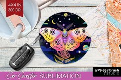 Celestial Moth Car Coaster - Moth Coaster PNG Sublimation Product Image 1