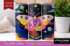 Celestial Moth Tumbler Wrap - Moth Tumbler PNG Sublimation Product Image 1