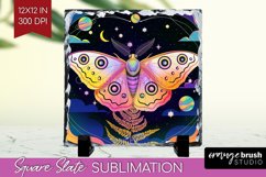 Celestial Moth Slate PNG - Moth Square Slate Sublimation Product Image 1