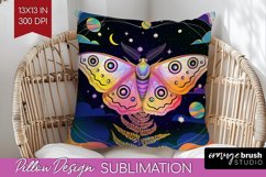 Celestial Moth Pillow Sublimation - Moth Pillow Cover PNG Product Image 1