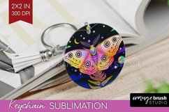 Celestial Moth Keychain PNG - Moth Keychain Sublimation Product Image 1