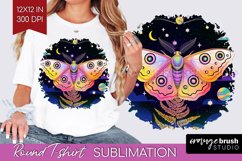 Celestial Moth Round Tshirt Background - Moth PNG Product Image 1