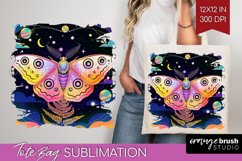 Celestial Moth Tote Bag - Moth Tote Bag PNG Sublimation Product Image 1