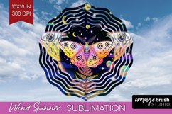 Celestial Moth Wind Spinner Sublimation PNG - Moth Round Product Image 1