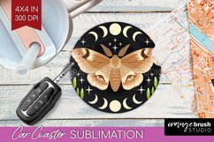 Celestial Moth Car Coaster - Moth Coaster PNG Sublimation Product Image 1