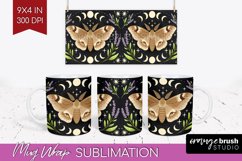 Celestial Moth Mug Wrap - Moth Mug PNG Sublimation Product Image 1