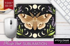 Celestial Moth Mouse Pad Sublimation - Moth Mousepad PNG Product Image 1