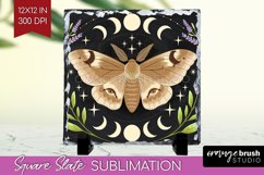 Celestial Moth Slate PNG - Moth Square Slate Sublimation Product Image 1