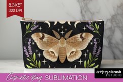 Celestial Moth Cosmetic Bag - Moth Makeup Bag PNG Product Image 1