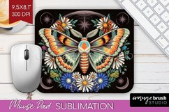 Celestial Moth Mouse Pad Sublimation - Moth Mousepad PNG Product Image 1