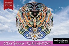 Celestial Moth Wind Spinner Sublimation PNG - Moth Round Product Image 1