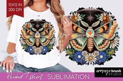 Celestial Moth Round Tshirt Background - Moth PNG Product Image 1
