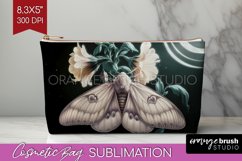 Celestial Moth Cosmetic Bag - Moth Makeup Bag PNG Product Image 1