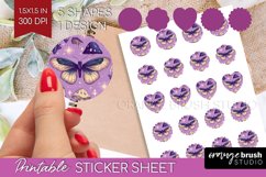 Celestial Moth Round Sticker - Moth Printable Sticker Sheet Product Image 1
