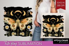 Celestial Moth Tote Bag - Moth Tote Bag PNG Sublimation Product Image 1