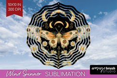 Celestial Moth Wind Spinner Sublimation PNG - Moth Round Product Image 1