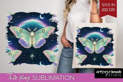 Celestial Moth Tote Bag - Moth Tote Bag PNG Sublimation Product Image 1