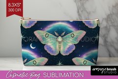 Celestial Moth Cosmetic Bag - Moth Makeup Bag PNG Product Image 1