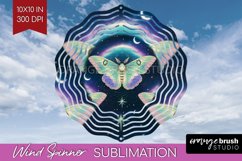 Celestial Moth Wind Spinner Sublimation PNG - Moth Round Product Image 1