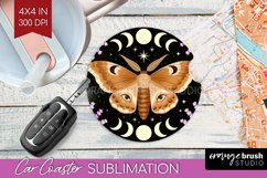 Celestial Moth Car Coaster - Moth Coaster PNG Sublimation Product Image 1