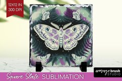 Celestial Moth Slate PNG - Moth Square Slate Sublimation Product Image 1