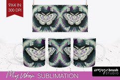 Celestial Moth Mug Wrap - Moth Mug PNG Sublimation Product Image 1