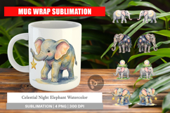 Celestial Night Elephant Mug Wrap Product Image 1