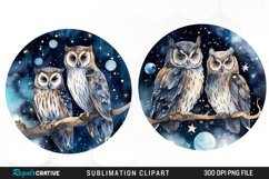 Celestial Clipart,Mystical Clipart,Magical Clipart,Owl Clipart,Galaxy Clipart,Fantasy Clipart,Night Clipart,Watercolor Celestial,Watercolor Owl,Cosmic Clipart,Dreamy Clipart,
