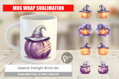 Celestial Starlight Witch Hat Mug Wrap Product Image 1