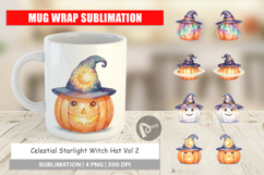 Celestial Starlight Witch Hat Mug Wrap Product Image 1