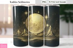 Magic Moon Card Tumbler|Celestial Tumbler Sublimation Product Image 1