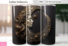 Carving Moon with Face Tumbler|Celestial Tumbler Sublimation Product Image 1