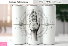Celestial Hand Card Tumbler| Tarot Tumbler Sublimation Product Image 1