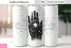 Celestial Black Hand Card Tumbler| Tarot Tumbler Sublimation Product Image 1